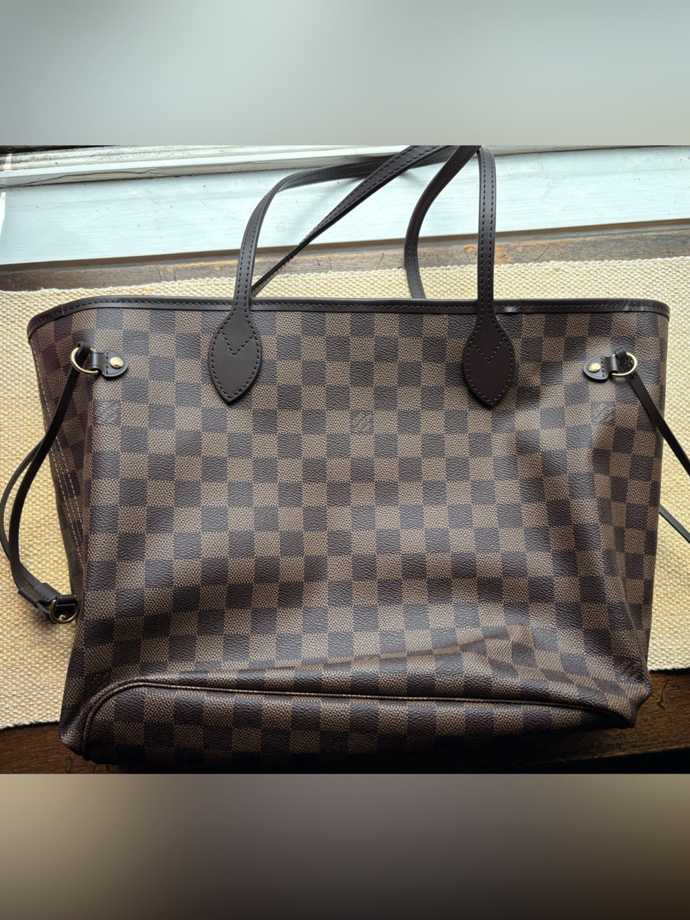 Louis Vuitton Ltd Ed MM Neverfull Tote in Damier Ebene